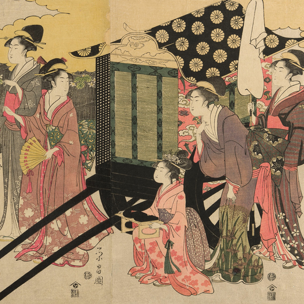 Chobunsai Eishi - Parody of the Yugao Chapter of the Tale of Genji - 1790-1802 - The Art Institute of Chicago.