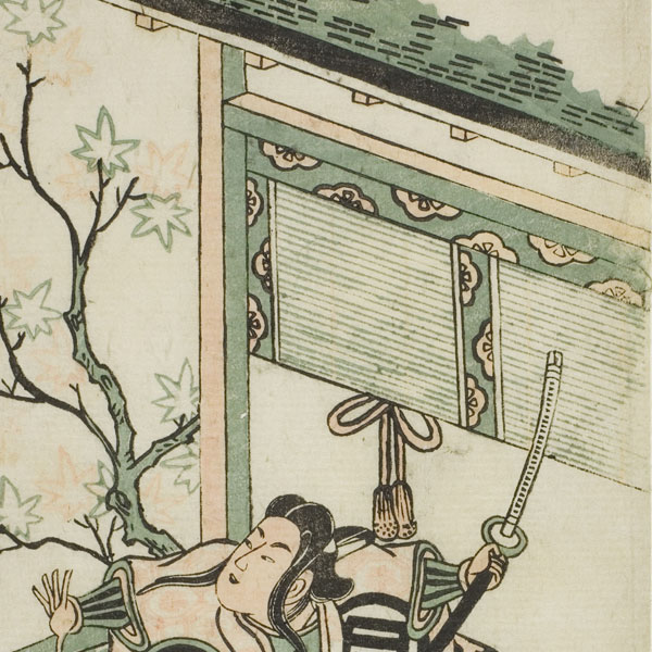 Torii Kiyonobu II - The Actor Sanogawa Ichimatsu I as Ike no Shoji in the play "Mangetsu Oguri Yakata," performed at the Ichimura Theater in the eighth Month - 1747 - The Art Institute of Chicago.