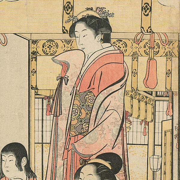 Torii Kiyonaga - A Modern Version of Ushiwakamaru Serenading Princess Joruri - 1780-1790 - The Art Institute of Chicago.