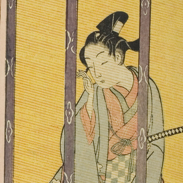Suzuki Harunobu - Young Man and Woman Talking through a Bamboo Blind - 1763-1770 - The Art Institute of Chicago