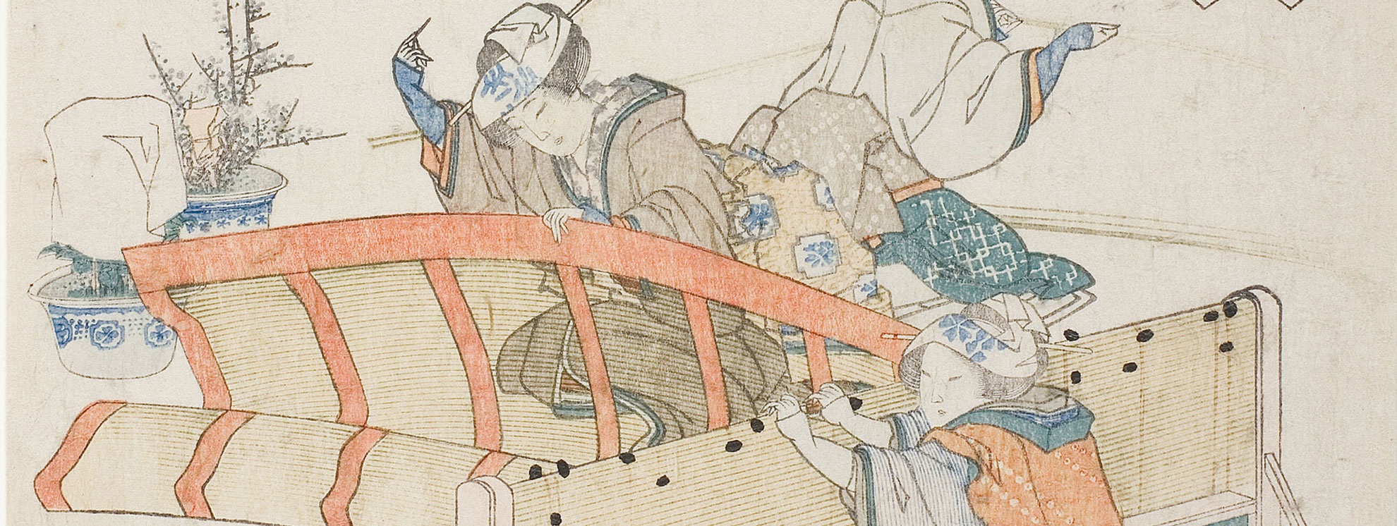 Katsushika Hokusai - Making Bamboo Blinds (Detail) - 1816-1833. The Art Institute of Chicago.